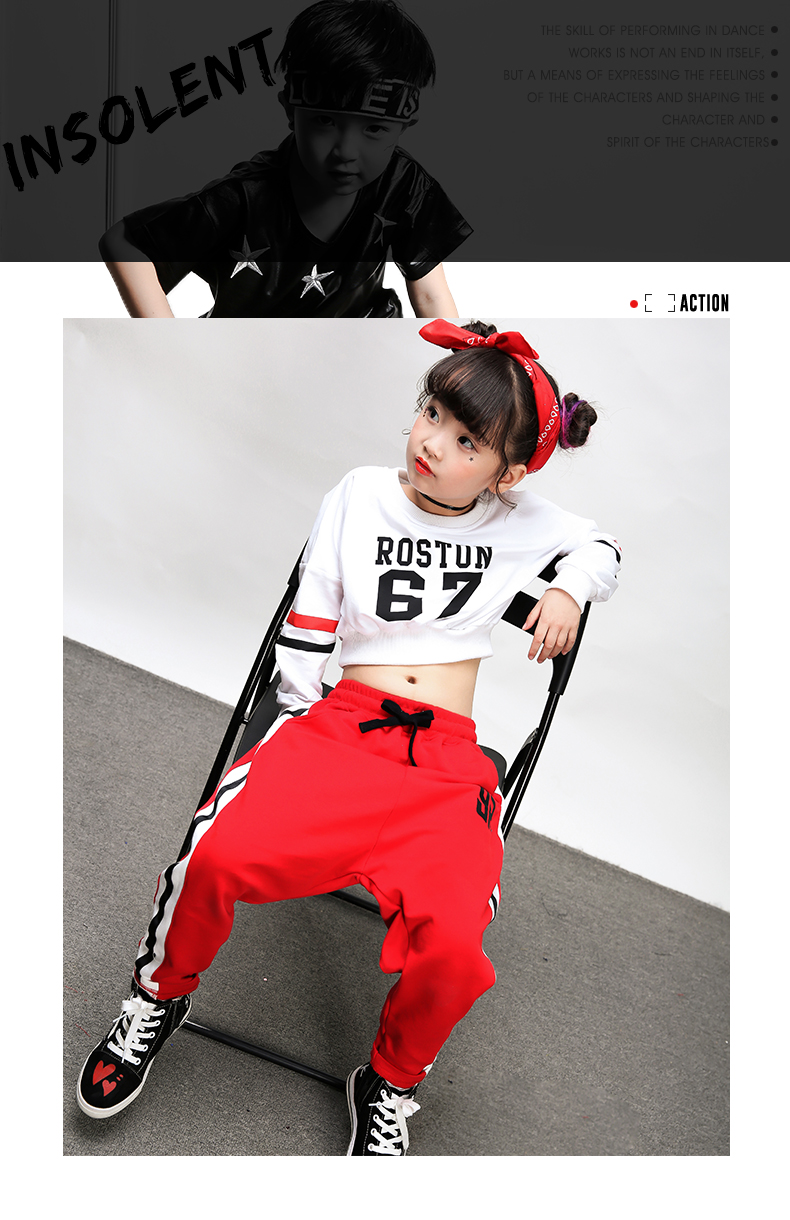 Cộng với nhung trẻ em trang phục khiêu vũ đường phố cô gái phù hợp với hip hop nhạc jazz khiêu vũ trẻ em trang phục biểu diễn hiphop trang phục rốn đồ bộ cho bé gái