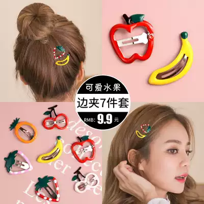 Fruit cartoon hairclip female Korean banger clip broken hairclip clip headgear simple clip girl side clip hairclip