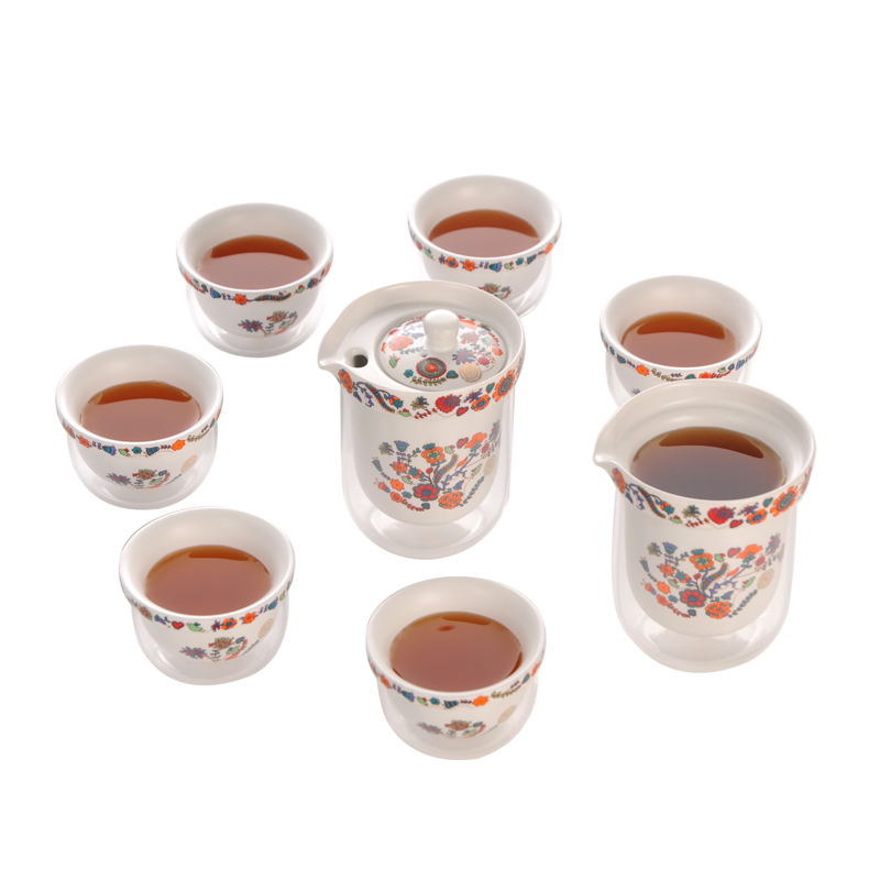 A garden international ceramic tea set combination glass ceramic double kung fu tea sets of A complete set of tea service