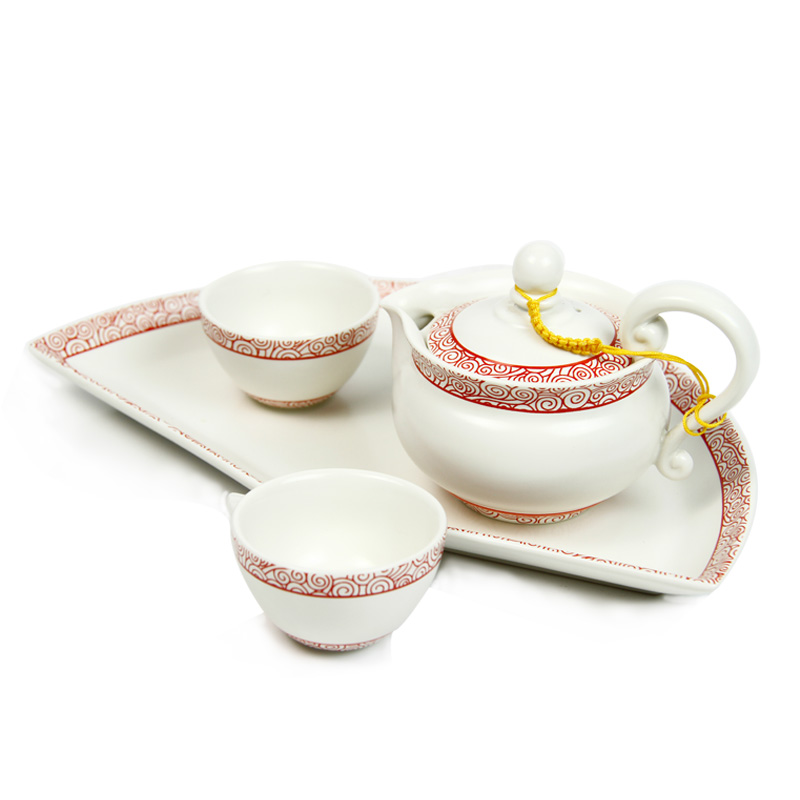 A garden international ceramic tea set suit household sector tea tray teapot teacup combinations of A complete set of kung fu tea set