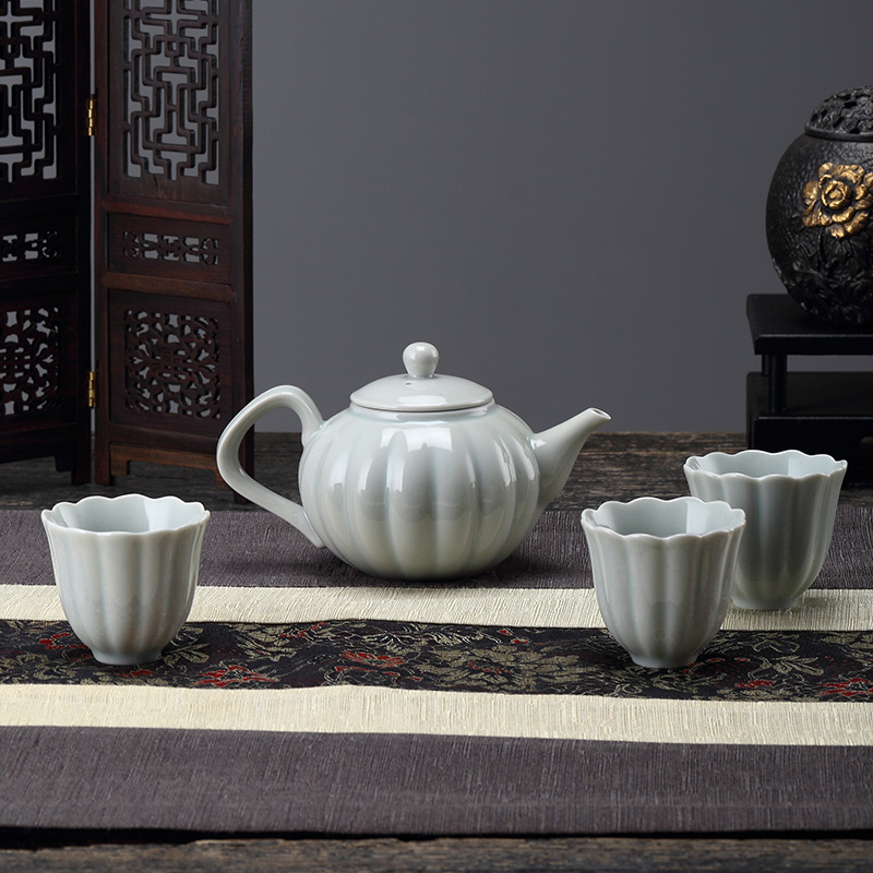 Ceramic tea set 3 contracted household teapot teacup tea service of a complete set of kung fu tea set a complete set of gift boxes