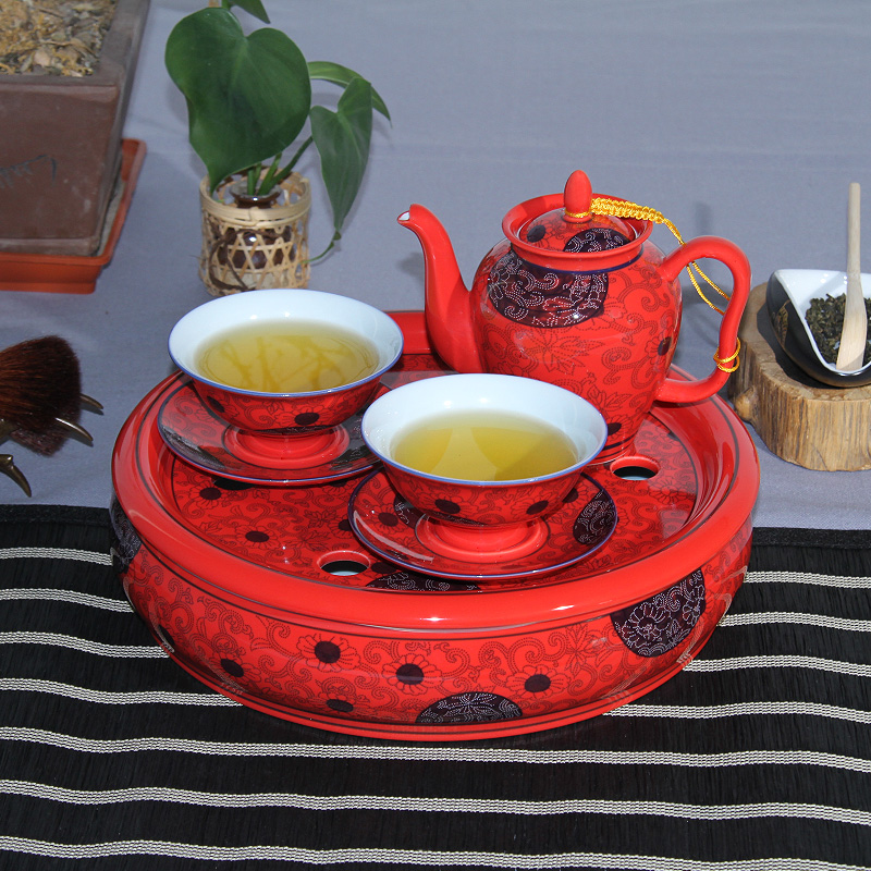 A set of garden international star high - ranked imperial concubine every point tea set household ceramic tea set gift box of A complete set of kung fu tea set