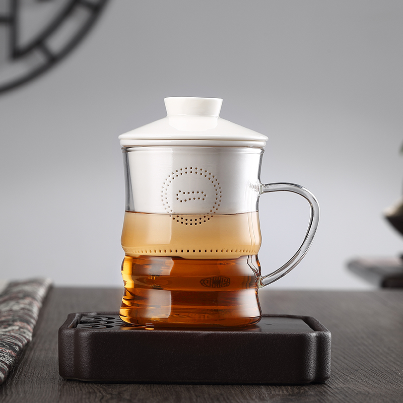 A garden international glass ceramic tea cup upset heat - resistant glass ceramic filter tank tea cups