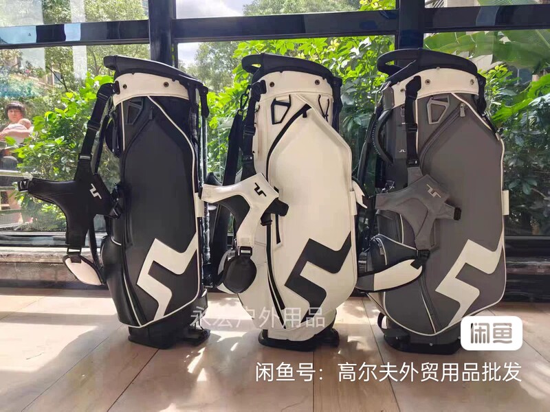 Brand New Jl Lindbergh Golf Laminated Stand Bag, Available in Black, White, and Gray, Made of Fully Waterproof Pu Material