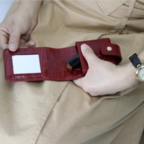 2020 slave pure first layer crocodile pattern leather lipstick bag with mirror leather cosmetic bag storage bag