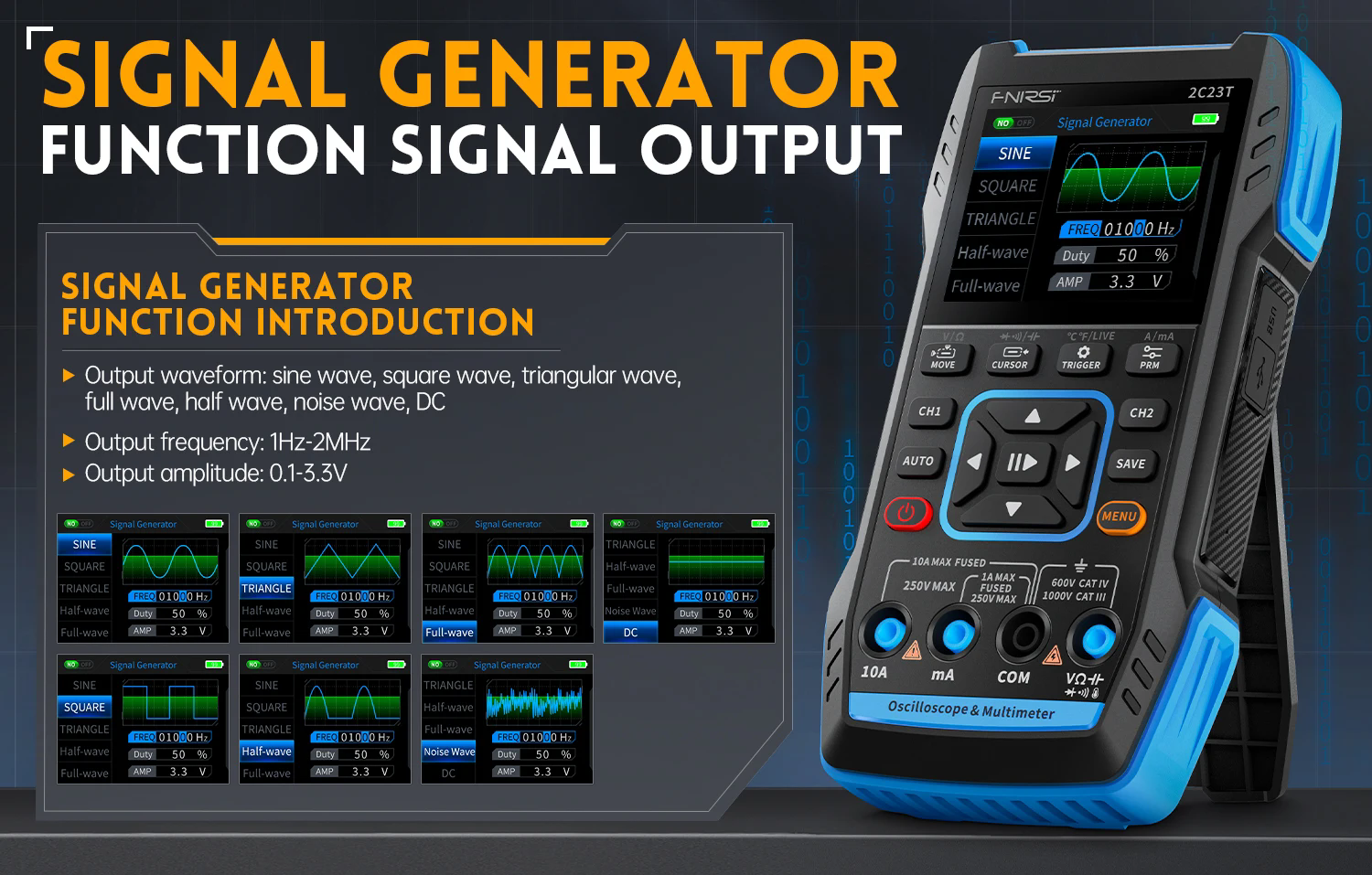 Осциллограф fnirsi 2c53t 2c23t upgrade digital oscilloscope  3in1 50mhz