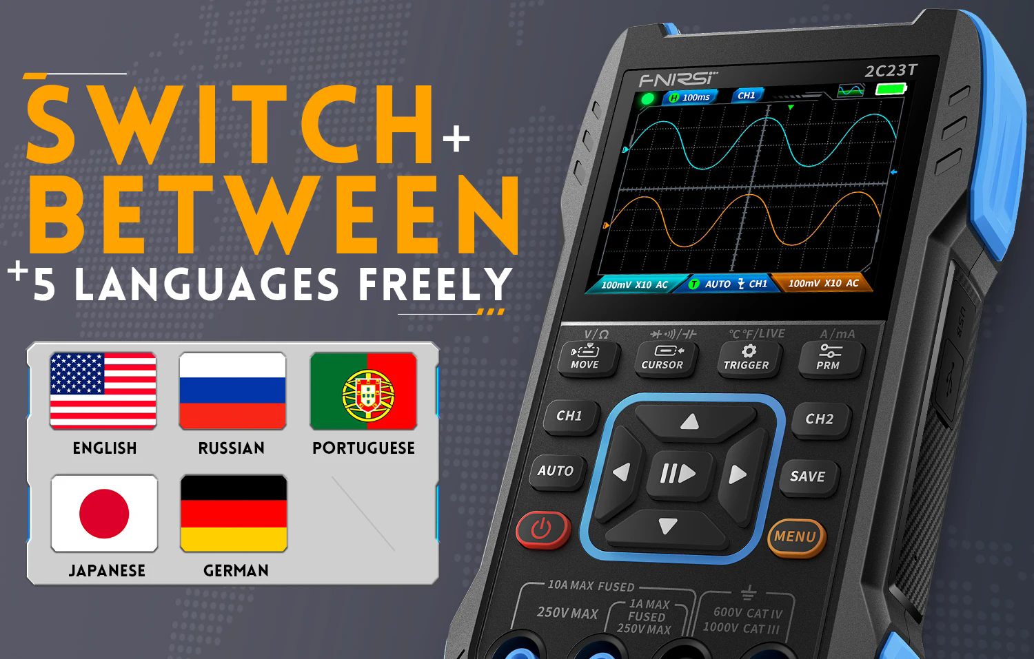 Осциллограф fnirsi 2c53t 2c23t upgrade digital oscilloscope  3in1 50mhz
