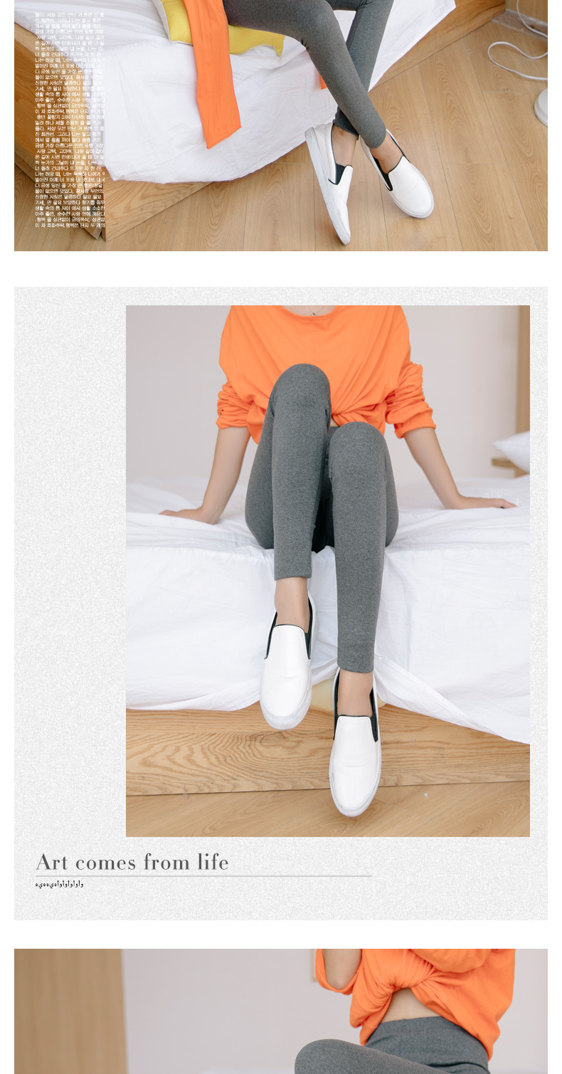 Quần legging mùa thu nữ mặc cotton cao eo Hàn chân hoang dã mùa đông dày phần chín quần rộng size đen quần đùi nữ