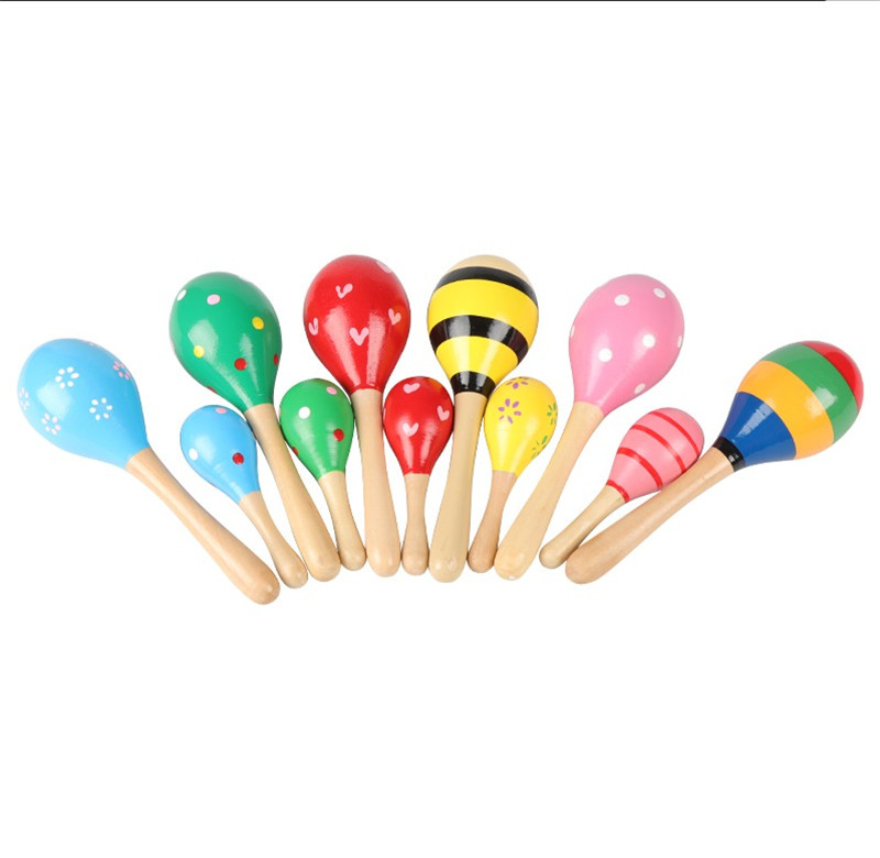 Baby Sandhammer Baby Early Teach Music Percussion Instrument Sandball Children Rocking Bell Grip Colorful Hearing Wood Training-Taobao