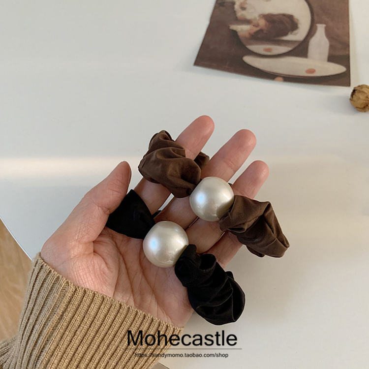 Mohe Korean retro pearl hair ring female temperament simple and versatile elastic hair ring hair ring apron hair accessories