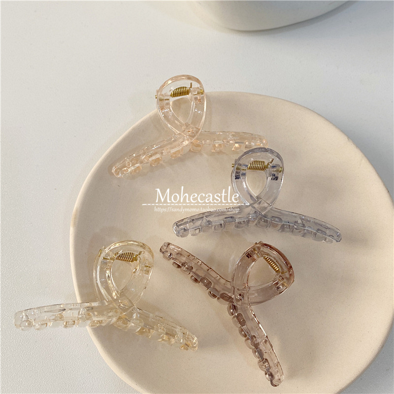South Korea's new extremely simple wind design texture small number grab clip hairpin clip transparent acrylic hair clip Cracked Hair Clip
