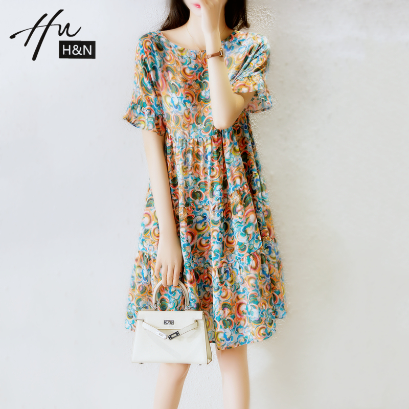 High-end real silk dress mulberry silk big card summer 2022 new French style little sub design advanced senses skirt tide