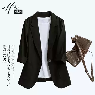 Black hanging suit jacket women's summer thin Korean version of casual all-match slim chic small suit women's top