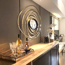 ins Nordic light extravagant wall-mounted mirror stainless steel designer living room Xuanguan Restaurant Decorative Mirror-like Interplate Soft