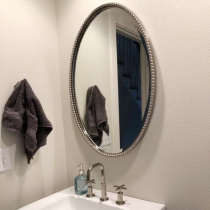 European antique dresser mirror Bedroom wall-mounted oval makeup mirror Household sink wall-mounted bathroom mirror
