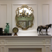 Venice mirror home wall hanging simple bathroom mirror French retro carved vanity mirror mirror fireplace decoration porch