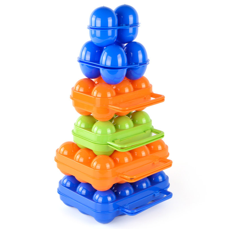 12-cell egg box Safety plastic box shockproof with handle practical outdoor picnic 6-cell 2-cell 4-cell egg box