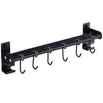 304 stainless steel black kitchen rack kitchenware hardware kitchen and bathroom hooks pendant hanging rack hanging rod free of punching wall