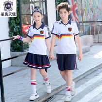 Primary school school uniforms summer clothes new childrens summer short-sleeved sports suits class clothes unified summer kindergarten garden clothes