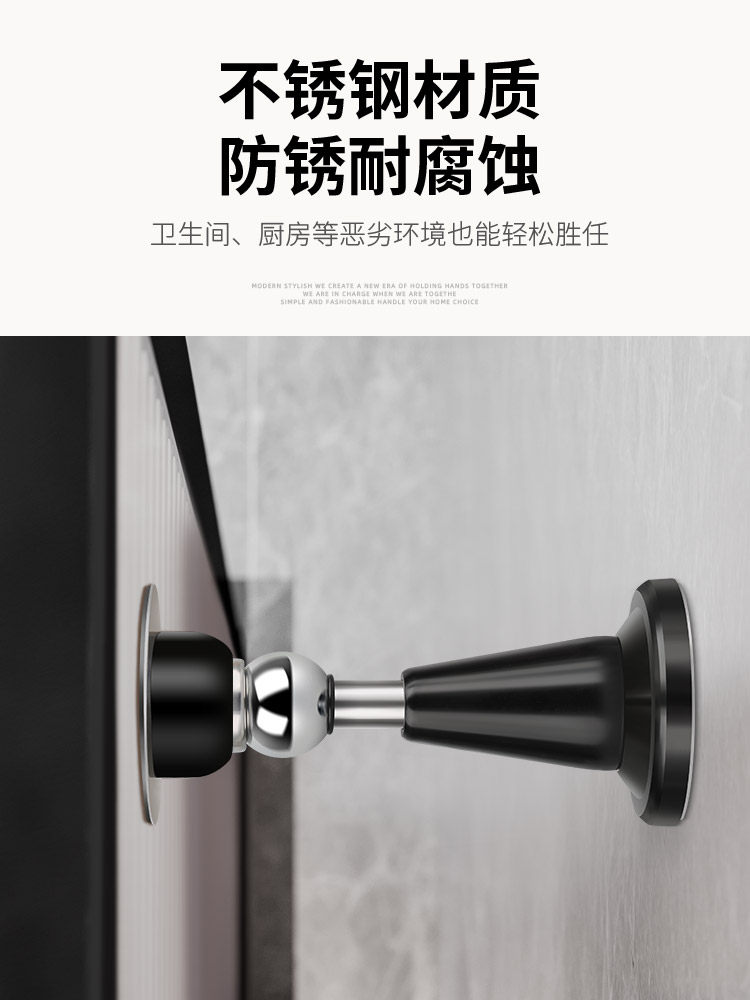 Door Stopper, No-Drill New Model, Door Holder, Anti-Collision Floor Suction Door Stop, Fixed Hydraulic Buffer, Bathroom Windproof