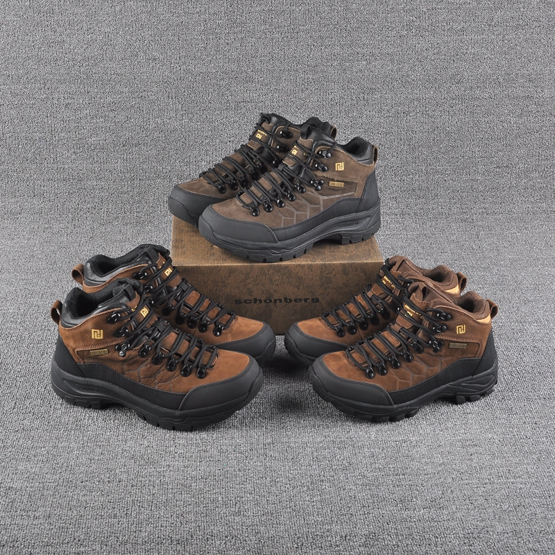 South Korean single lovers headlayer cow leather waterproof anti-slip abrasion-proof and breathable outdoor climbing shoes hiking shoes