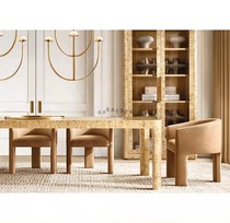 American country solid wood long table French retro dining table and chair combination villa home small apartment restaurant furniture customization
