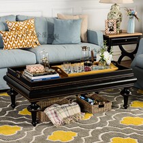 Mediterranean Rectangular Pallet Collage Retro Sofa Front Tea Table American Solid Wood Tea Table Guest Hall Furniture Customizable