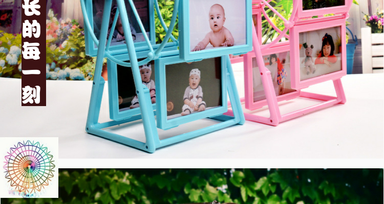 Rửa ảnh 5 inch Bánh xe Ferris kết hợp đồ trang trí hình ảnh DIY sáng tạo cối xay gió đám cưới trẻ em khung ảnh đặt bàn quà tặng - Trang trí nội thất trang trí phòng khách đơn giản