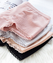 Boxer underwear womens middle waist seamless girl belly lifting buttocks cotton crotch safety lace warm Palace students four-legged trousers