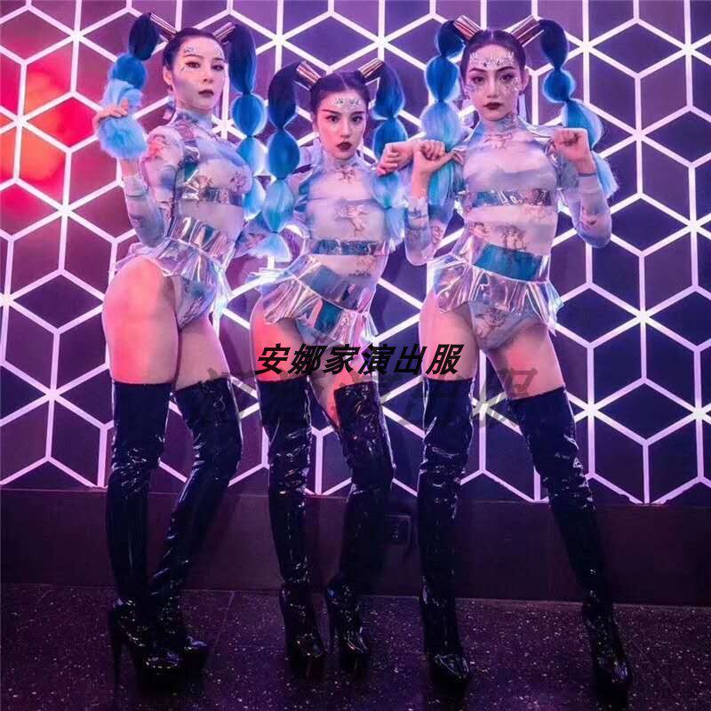 Baby home bar GOOG interactive big braids little angel gogo dance team lead dance costumes custom non-refundable