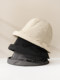 Fisherman Hat Autumn and Winter Plain Simple Down Jacket Fabric Basin Hat Thickened Warmth Showing Face Small Hat Women Korean Style Trendy