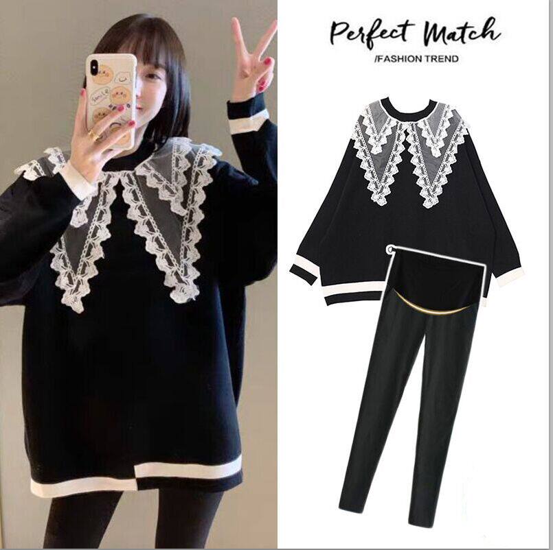 Maternity Sweater Autumn Suits Fashionable Autumn Winter Clothes Net Red Mid-length Women's Tops Winter 2022 New