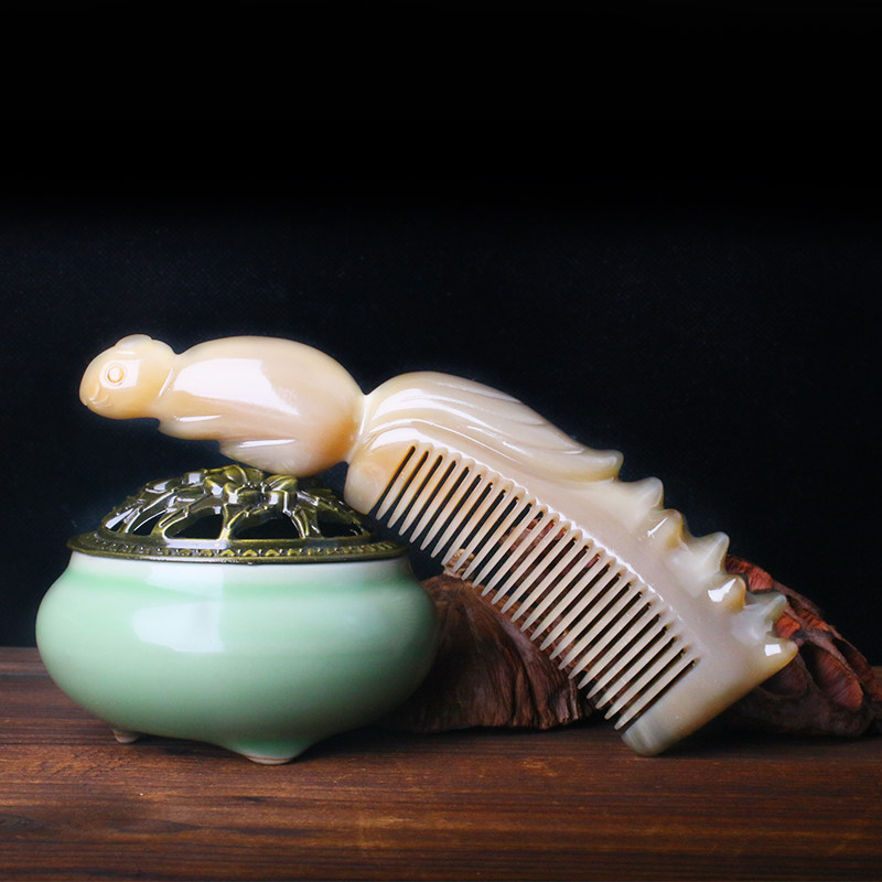 Snow Hai Cattle Horn Natural Cattle Angle Customized Anti - Static Squirrel Squirrel Tooth Comb