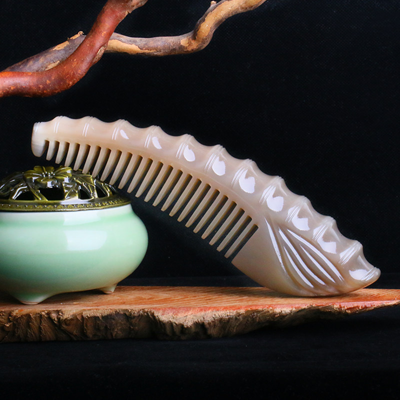 Snow Hai Cattle Horn Natural Cattle Corner Customized Cattle Anti - static Bamboo - fed Cat Comb