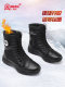 强人3515保安靴男黑色透气夏季作战靴男高帮作训鞋安保女劳保靴子