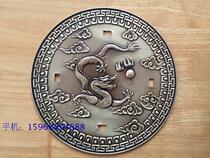 Fine copper thrush bamboo bird cage Dragon picture cover top cover copper plate open copper plate