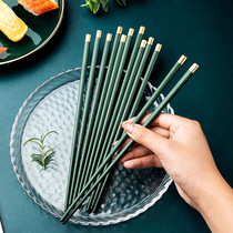 Japanese high-grade antibacterial alloy chopsticks pointed high temperature resistant non-slip mildew proof household paint-free wax-free hotel meal chopsticks