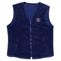 Fire velvet vest V-neck warm and cold-proof autumn and winter mens flame blue fleece waistcoat