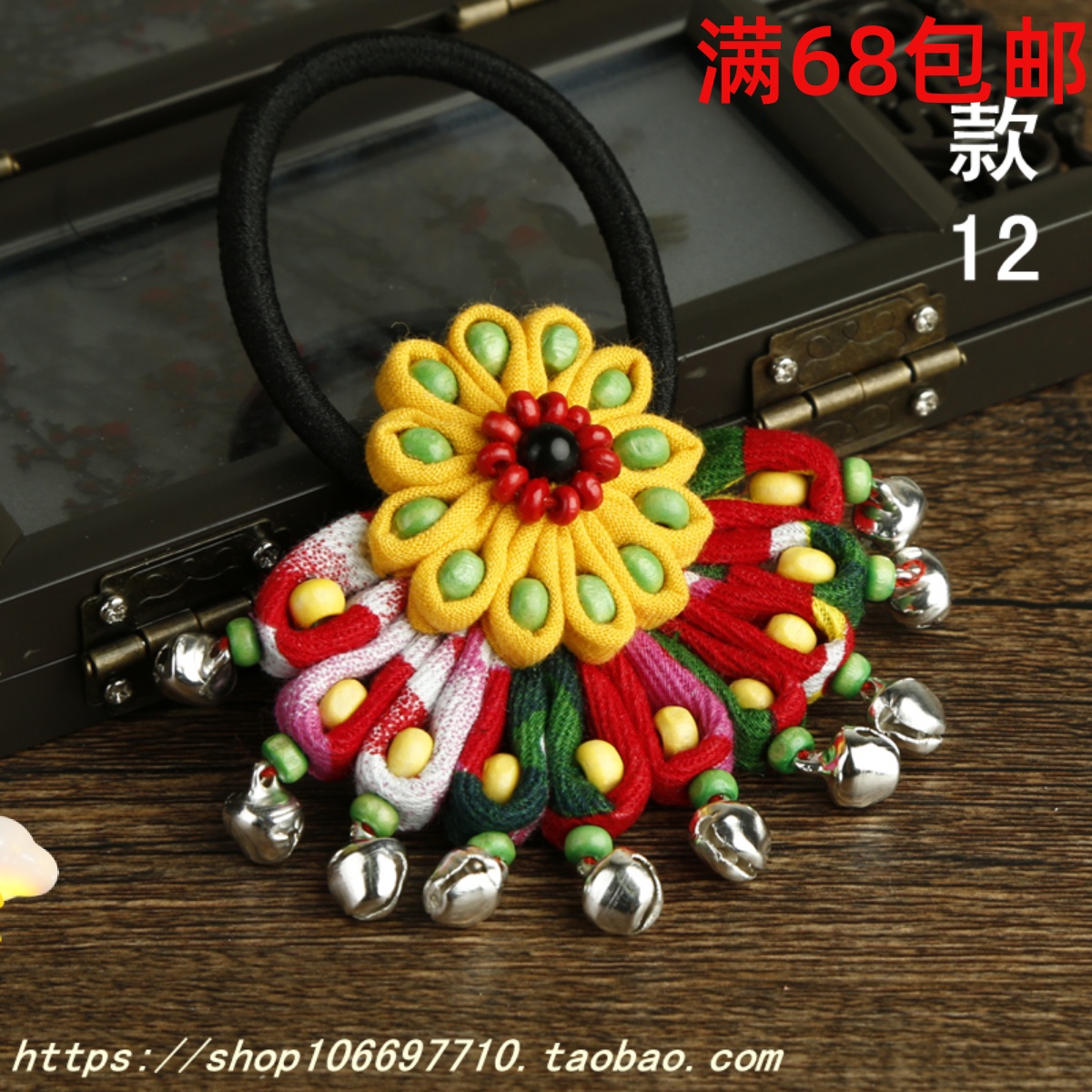 Batch publishing arts and crafts sweet and beautiful head flower ornament leather rib flower hair ring beach hair ring cute children hair accessories