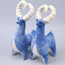 Batch of hair dyed dolls ethnic style blue fabric hand-sewn decorative ornaments tie-dyed lamb love sheep