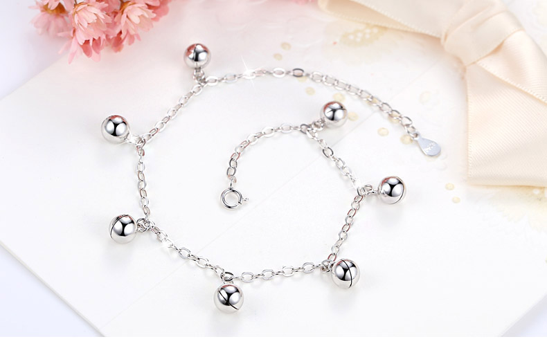 Bai Ruidi S925 vòng chân bạc nữ đơn giản phiên bản tiếng Nhật và Hàn Quốc của món quà đơn giản dành cho sinh viên hoang dã trang sức bằng bạc vòng chân titin ko gỉ