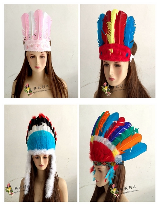 Clearance non-refundable Indian chief feather headdress primitive headdress stage props for performances