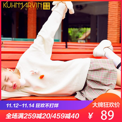 冬季高腰粉色格子百褶裙少女可爱学院风半身裙