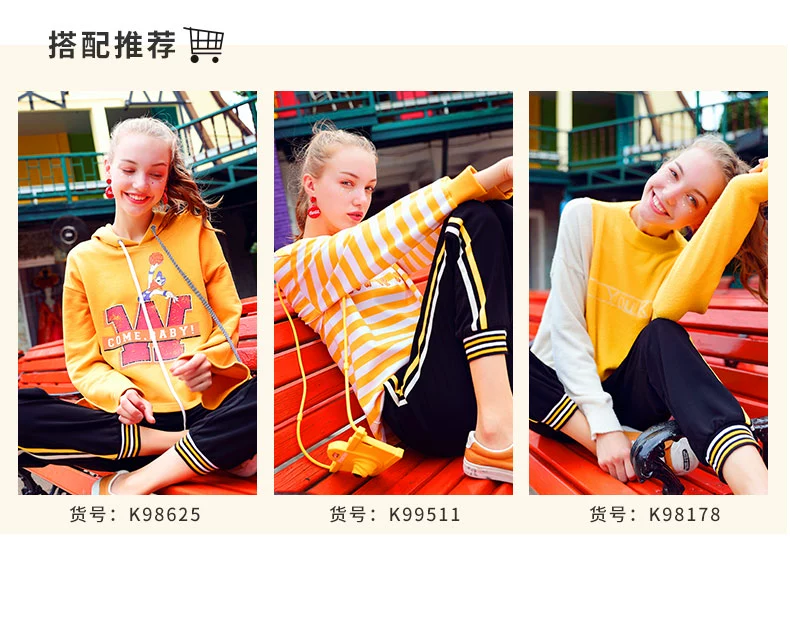 Quần bó nữ in triều chín điểm quần harem quần thể thao quần hip hop 2019 mùa thu mới nở bình thường - Quần Harem