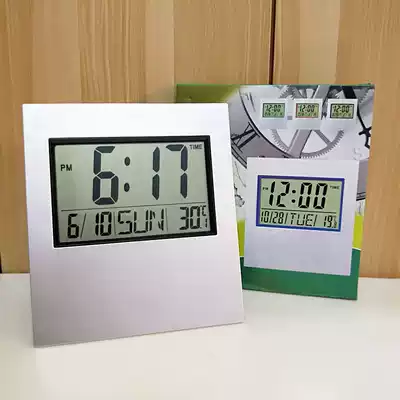 Simple LCD display large screen electronic clock Silent electronic alarm clock Digital living room desk clock Simple desk clock wall clock