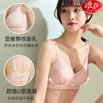 Surissa White Underwear Womens Thin summer small breasts coalestation with lifting breast no steel ring to receive the young girl Wen bra