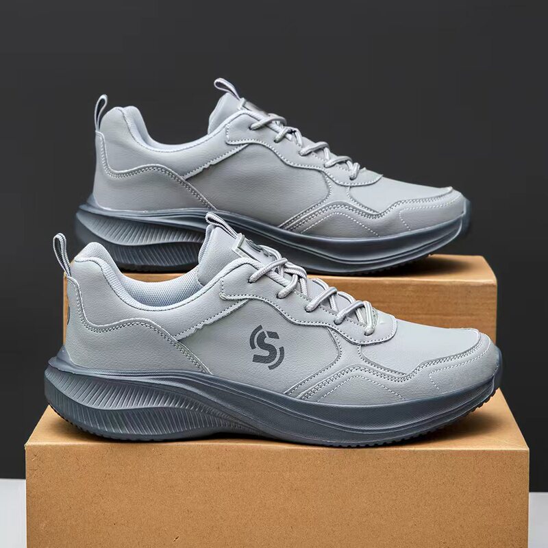 2026 Autumn and Winter Waterproof Leather Men's Thick-Soled Sports Shoes, Lightweight Soft-Soled Shock-Absorbing Non-Slip Running Shoes, Casual Shoes 2026 Autumn and Winter Waterproof Leather Men's Thick-Soled Sports Shoes, Lightweight Soft-Soled Shock-Absorbing Non-Slip Running Shoes, Casual Shoes