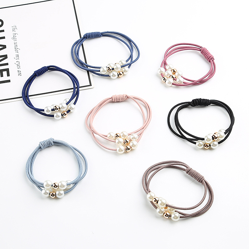 Han edition Hair Accessories Hair Ring Ornament Rubber Fascia Pearl 100 Hitch Bow Tie Knotted Hair, Japan-ROK Edition hair ring headwear woman