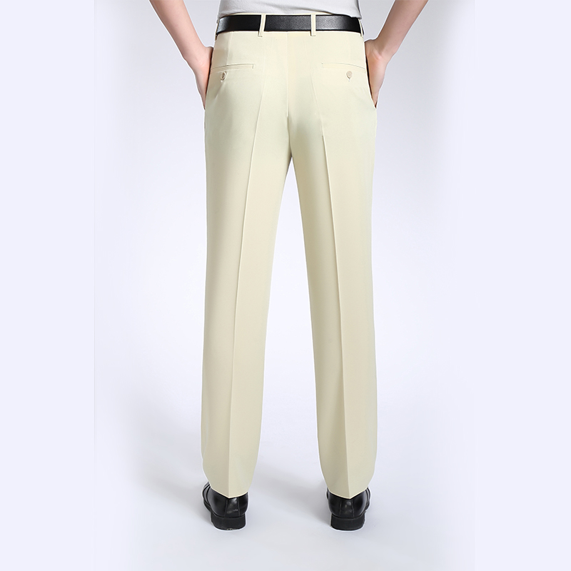 Quần nam trung niên kinh doanh ăn mặc quần miễn phí hot quần lụa phần mỏng giản dị thẳng phù hợp với quần men red vest nam