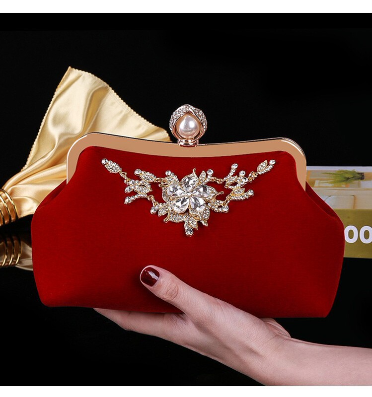 Women's Clutch Bag New Style Bridal Bag Wedding Bag Red Fashion Korean and Japanese Evening Bag Chain Trendy Handbag